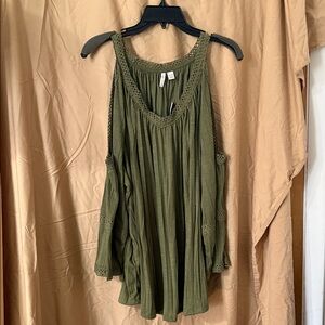 Cato Olive Cold Shoulder Blouse